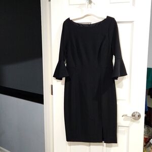NWT WHBM Elegant Body Perfecting Bell Sleeve Little Black Dress